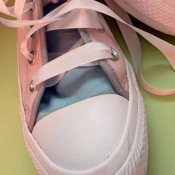 Converse All Stars Light Pink & Blue High-Top Sneakers - Picture 6 of 15
